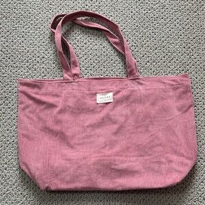 Sezane rose pink corduroy tote bag